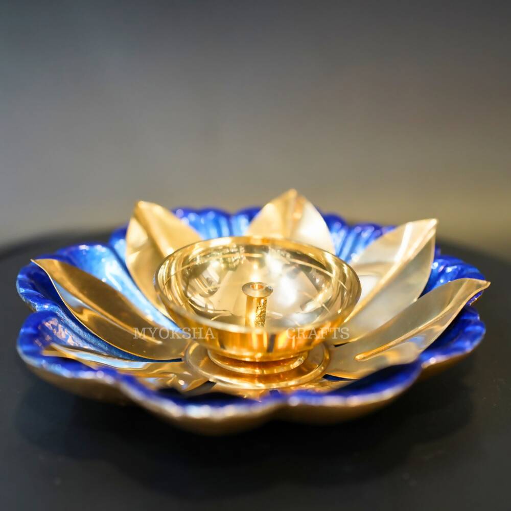 Brass Sunflower Designed Diya - Distacart