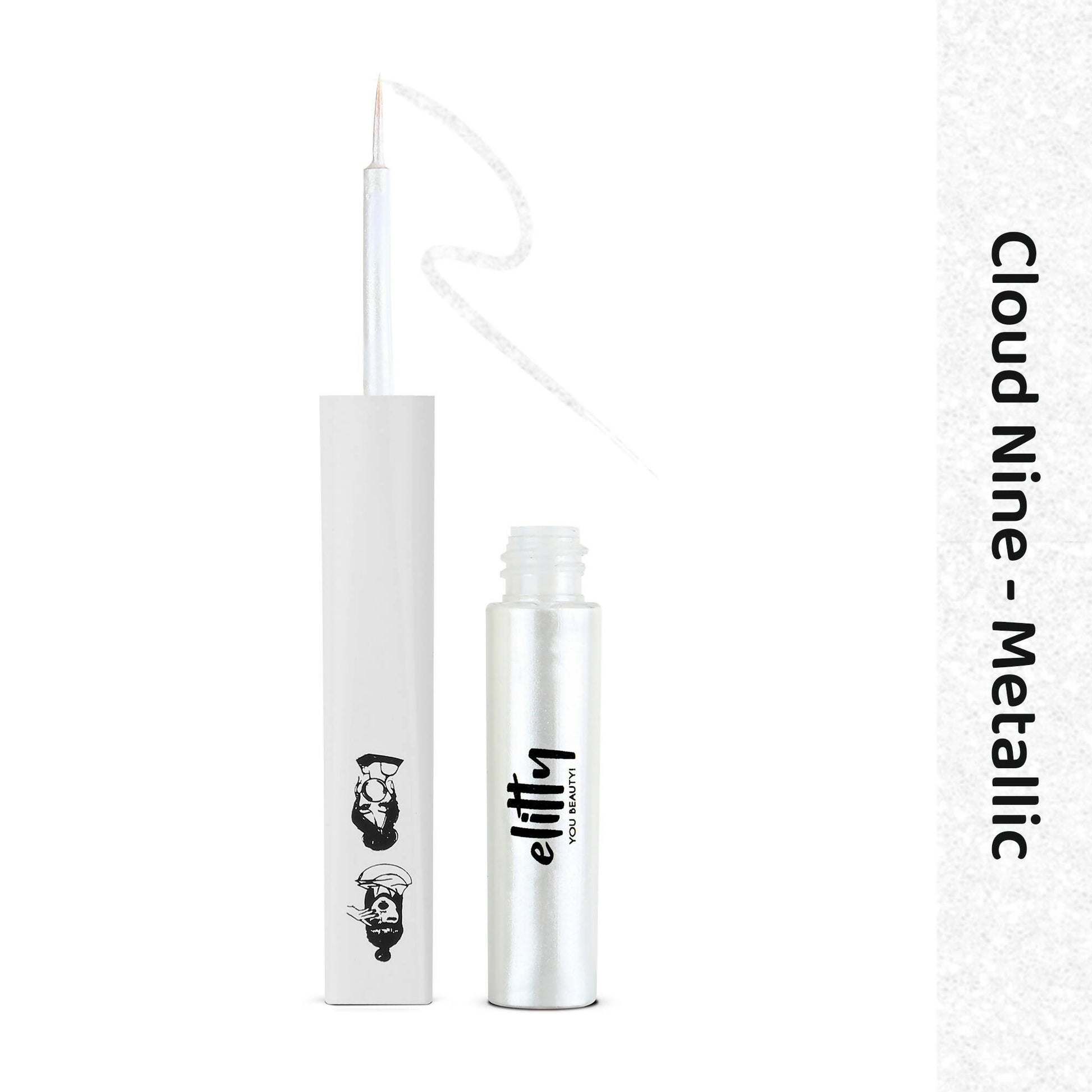 Elitty White Pop Color Metallic Finish Liquid Eyeliner - Cloud Nine (White) - Distacart