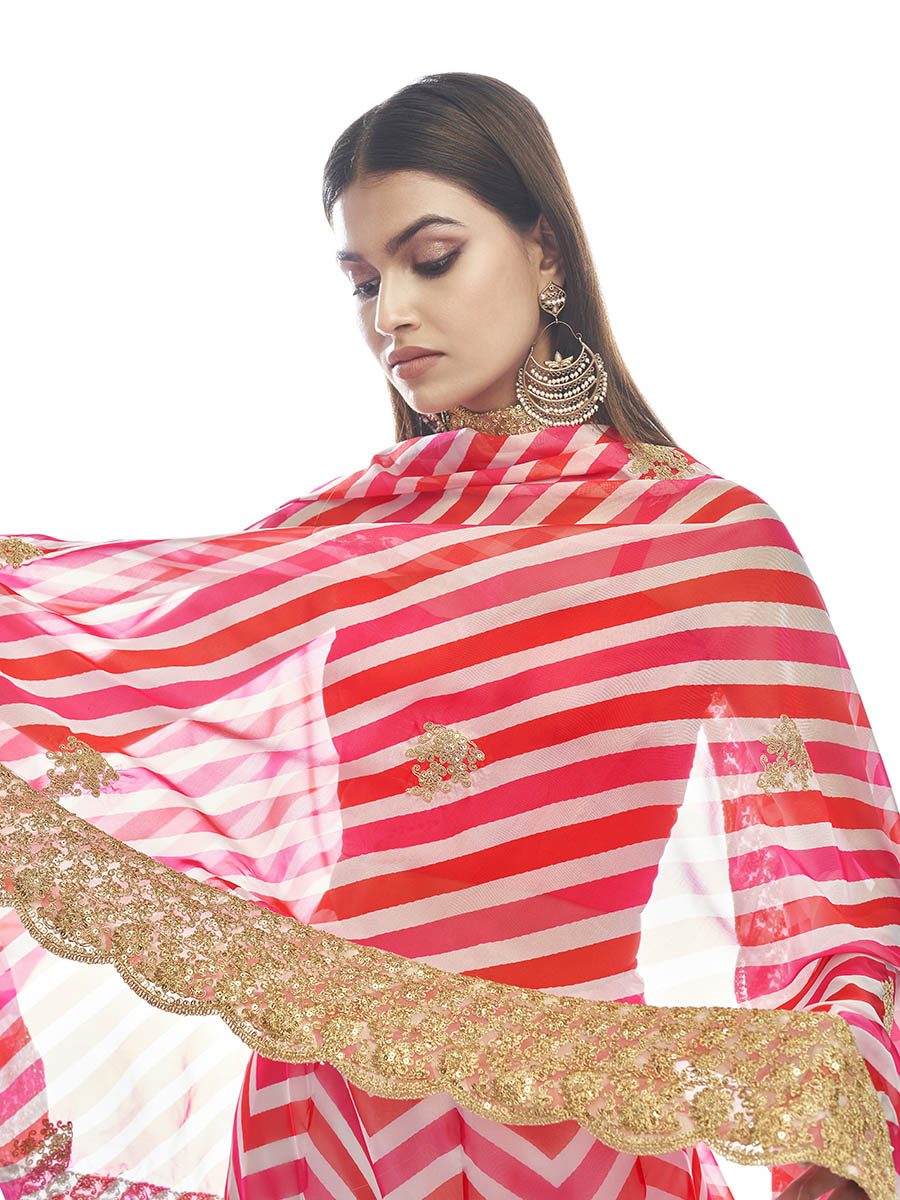 Myra Pink Organza Embroidered Designer Lehenga - Distacart