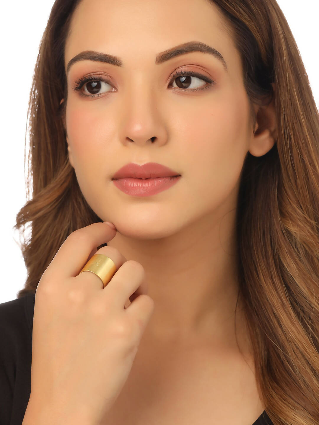 NVR Women Gold Plated Adjustable Finger Ring - Distacart