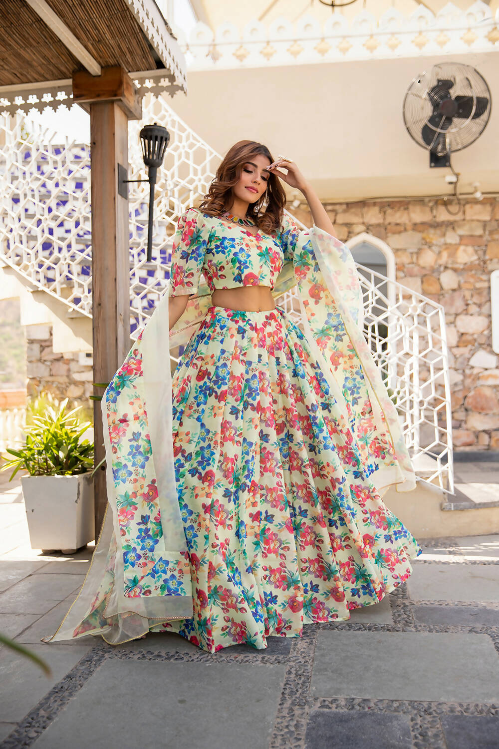 Wedding Designer Multi Chanderi Designer Lehenga - Anbazaar - Distacart