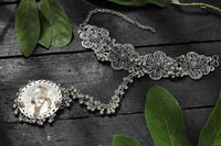 Thumbnail for Mominos Fashion Kamal Johar Oxidised Silver-Plated Floral Design Bracelet