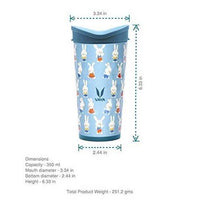 Thumbnail for Vaya Drynk Stainless Steel Strawless Silicone Bunnies Print Spout Tumbler With Spill-Proof Pediasafe Lid - 350ml (Blue) - Distacart