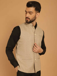 Thumbnail for Even Apparels Pure Wool Nehru Jacket - Off White - Distacart
