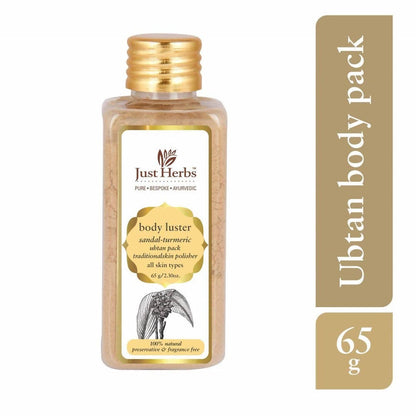 Just Herbs Body Luster Sandal -Turmeric Ubtan Pack - Distacart