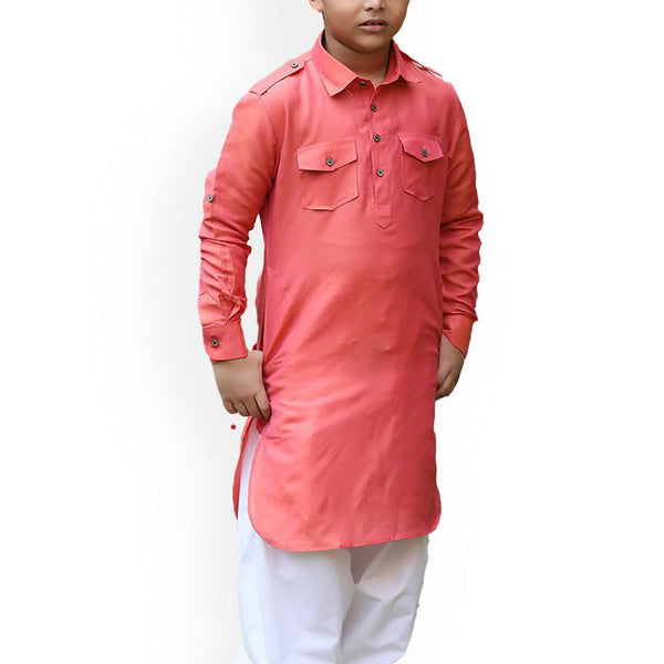 Manyavar Boys Orange Kurta with Pyjamas - Distacart