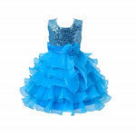 Thumbnail for Asmaani Baby Girl's Sky Blue Color Satin Knee Length Frock (AS-dress_22071) - Distacart