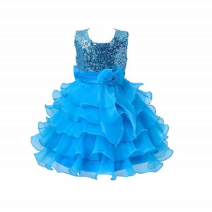 Asmaani Baby Girl's Sky Blue Color Satin Knee Length Frock (AS-dress_22071) - Distacart