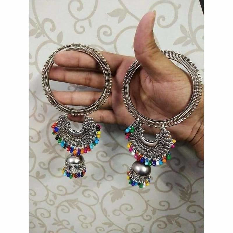 Silver Color With Multicolor Pearls Latkan Jhumki Bangles