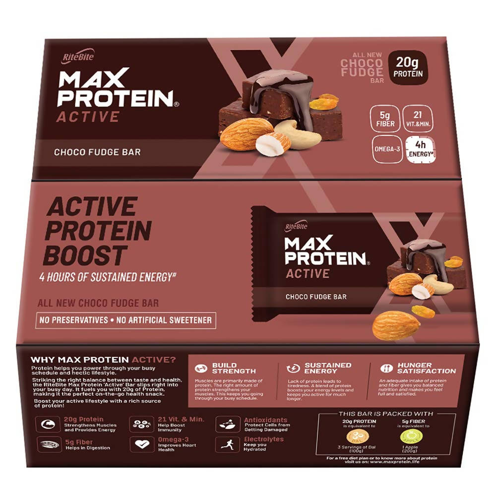 RiteBite Max Protein Active Choco Fudge Bar - Distacart