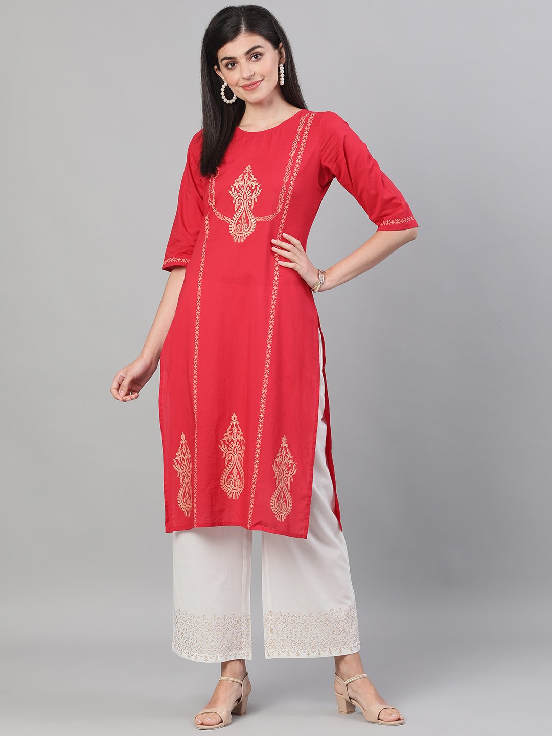 Buy online Bandhani Print Kurta Palazzo Set from ethnic wear for Women by  Rise Step for ₹1139 at 43% off | 2024 Limeroad.com