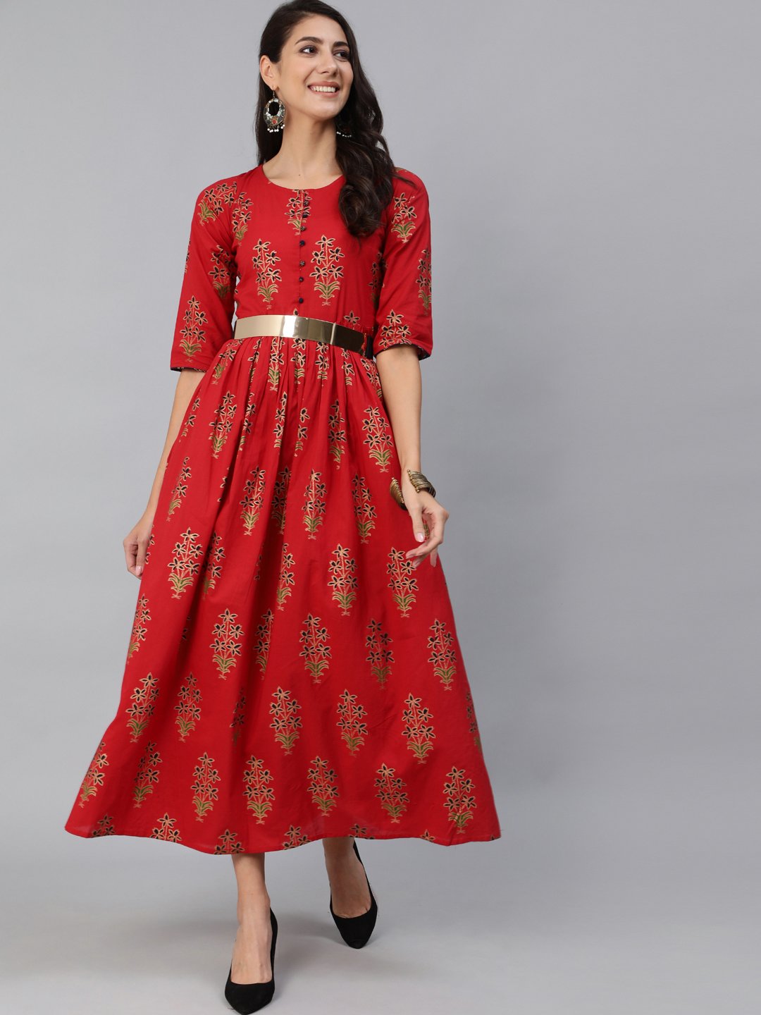 Buy online Girls Key Hole Neck Three Quarter Sleeves Frock from girls for  Women by Eavan for ₹599 at 65% off | 2024 Limeroad.com