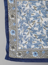 Thumbnail for NOZ2TOZ Women Blue & White Floral Printed Kurta Set With Trouser & Dupatta - Distacart