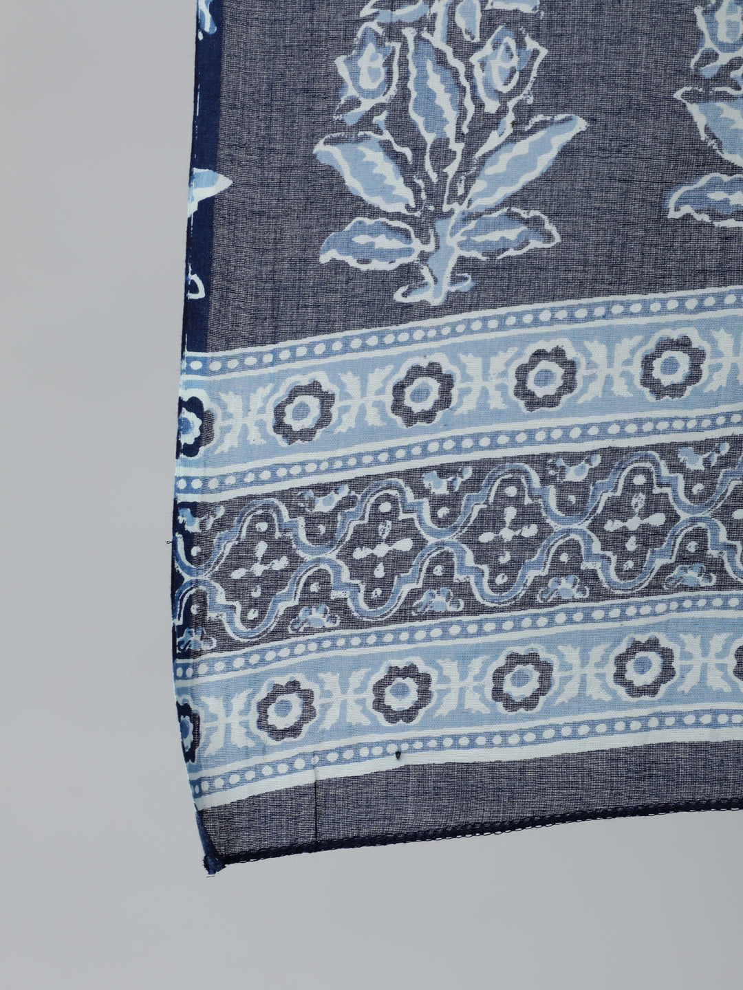 NOZ2TOZ Women Blue Ethnic Motifs Printed Pure Cotton Kurta with Palazzos & Dupatta - Distacart