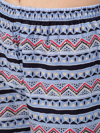 Thumbnail for NOZ2TOZ Women Blue Bandhani Printed Straight Kurta With Palazzo Dupatta - Distacart