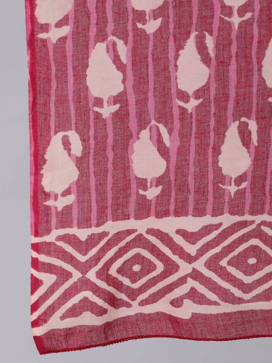 NOZ2TOZ Women Burgundy Ethnic Motifs Printed Pure Cotton Kurta With Palazzos & Dupatta - Distacart