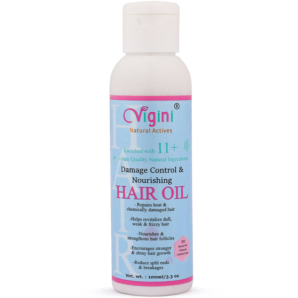 Vigini Damage Repair Nourishing Hair Care Tonic Oil with Keratin, Brahmi, Coconut Oil - Distacart