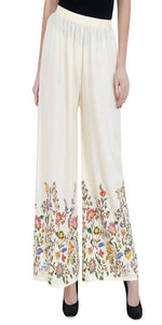 Thumbnail for Mominos Fashion Off White Floral Design Palazzo