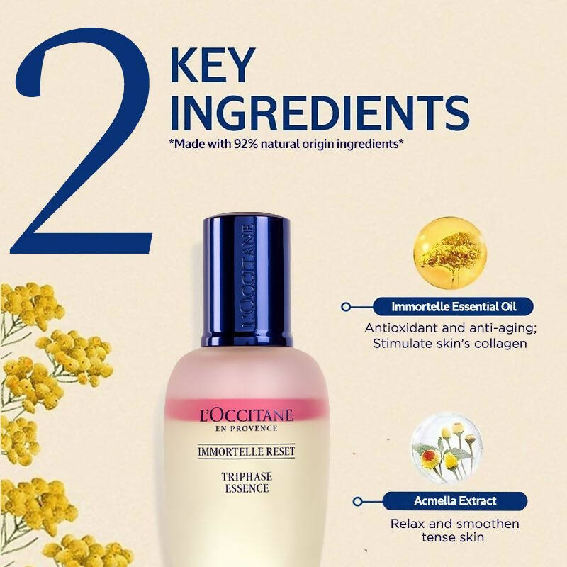 L'Occitane Immortelle Reset Triphase Essence - Distacart