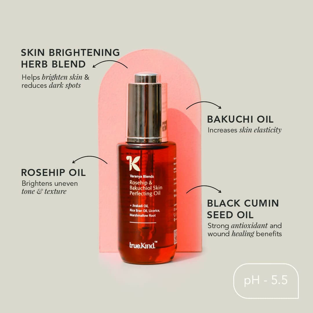 True Kind Varanya Blends Rosehip & Bakuchiol Skin Perfecting Oil - Distacart