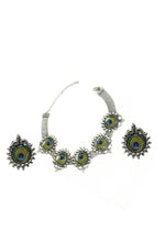 Thumbnail for Mominos Fashion Johar Kamal Oxidised Silver-Plated Peacock Wings Work Necklace Handicraft - Distacart