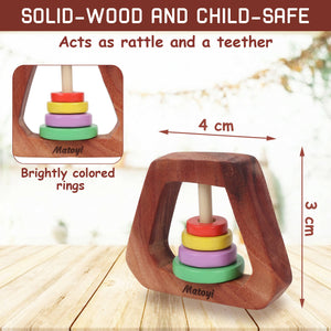 Matoyi Trapezium Rattle & Cat Stacker & Flat disk Rattle & Color Bowling Pin For Kids - Distacart
