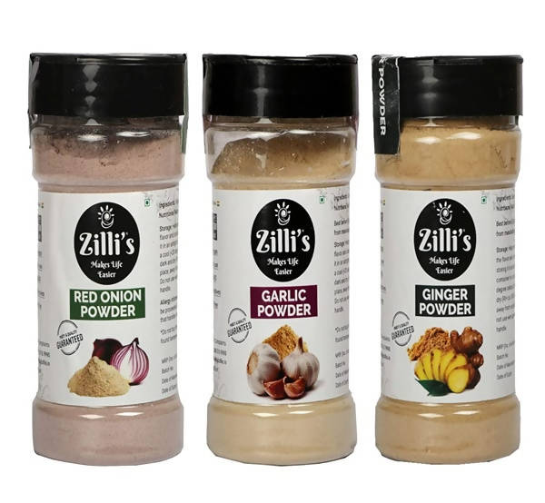 Zilli's Kitchen Combo-Onion Powder, Ginger Powder & Garlic Powder - Distacart