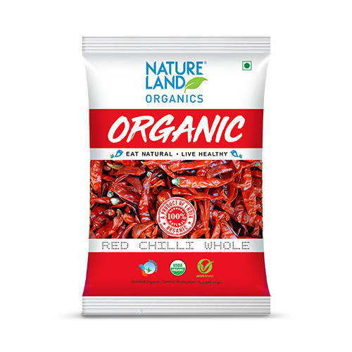 Nature Land Organics Red Chilli Whole - Distacart