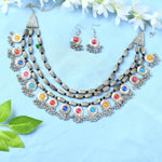 Thumbnail for Mominos Fashion Johar Kamal Handicraft Finish Kundan Work Long Necklace For Women (Multi) - Distacart