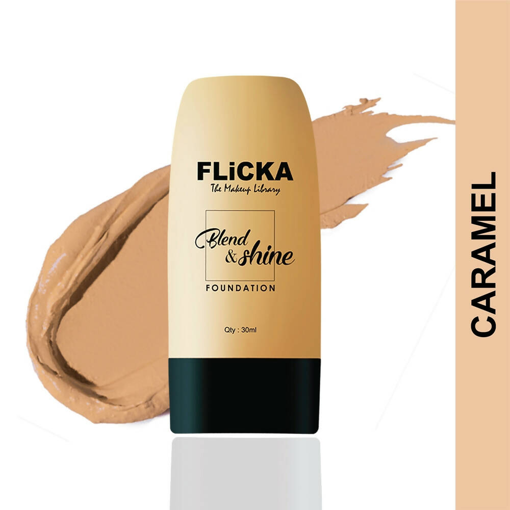 Flicka Blend & Shine Foundation - Caramel - Distacart