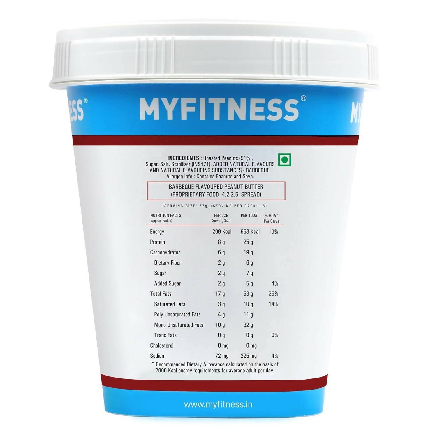 Myfitness Barbeque High Protein Spread & Dip | Smoky Smooth Peanut Butter - Distacart