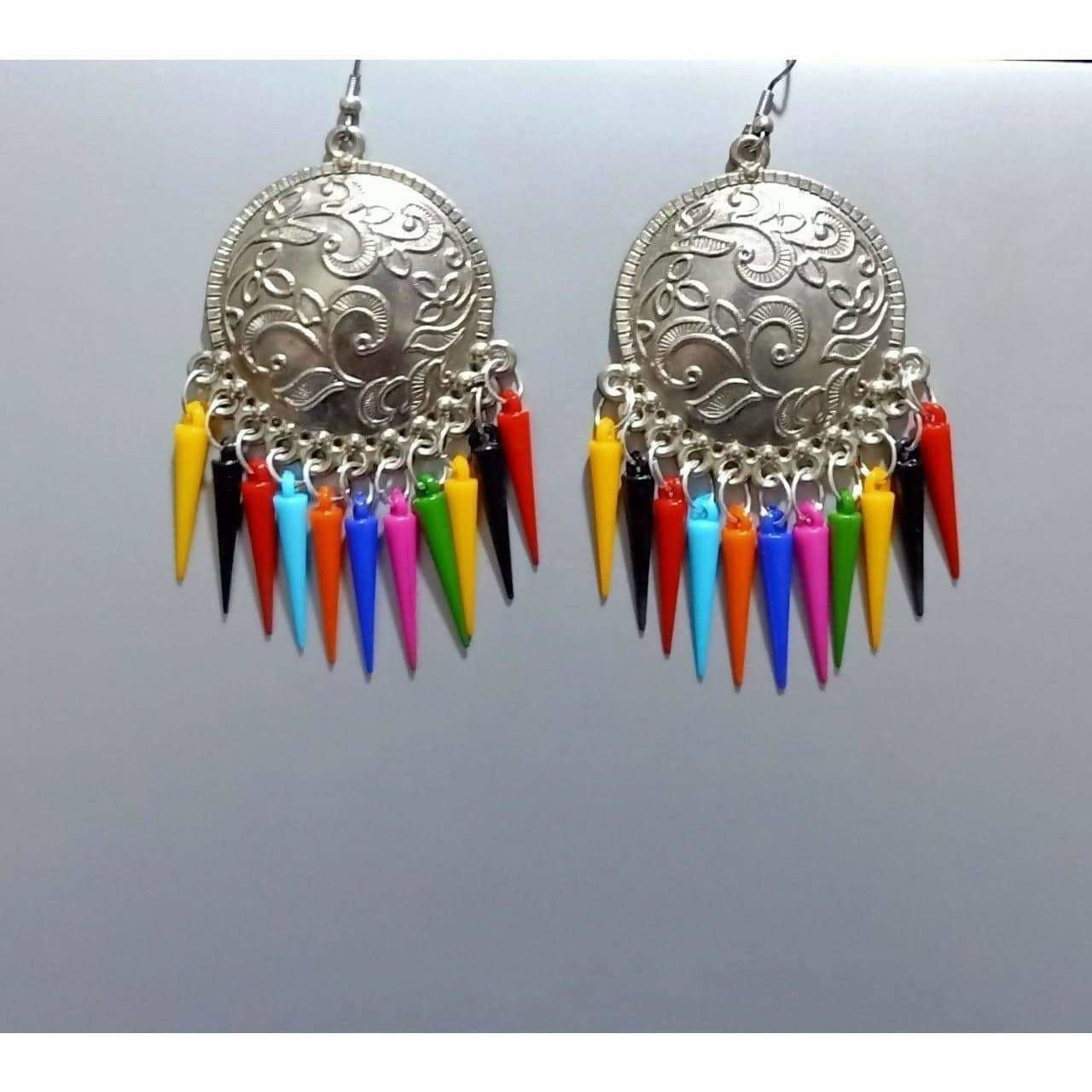 Latest Fashion Silver Oxidized Earrings With Long Pearls