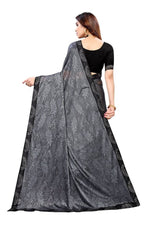 Thumbnail for Vamika Grey Malai Silk Embroidery Saree