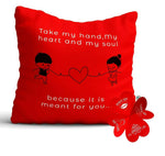 Thumbnail for Paperholic Creations Take My Heart Printed Valentine Printed Cushion Cover - Distacart