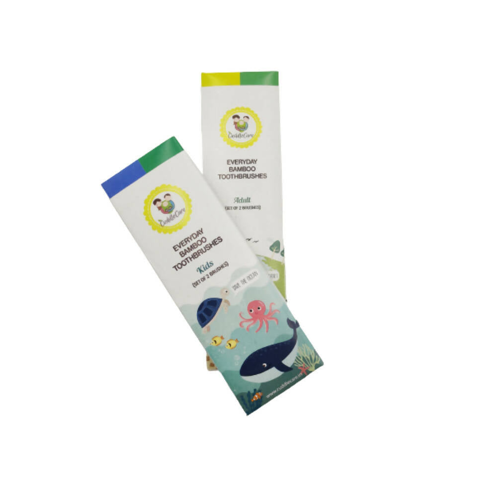 Cuddle Care Bamboo Toothbrushes for Kids & Adults (2 Pcs each Inside) - Distacart