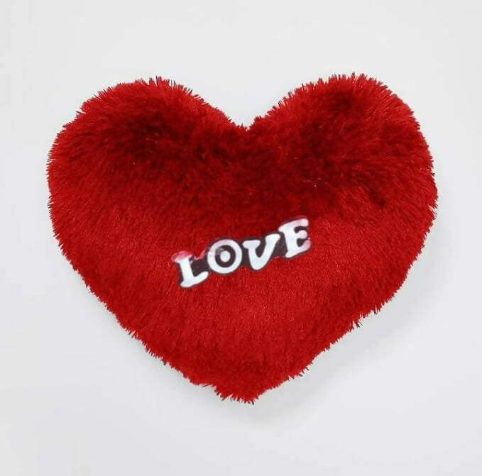 Heart Shape Pillow Fur Cushion (Red) - Distacart