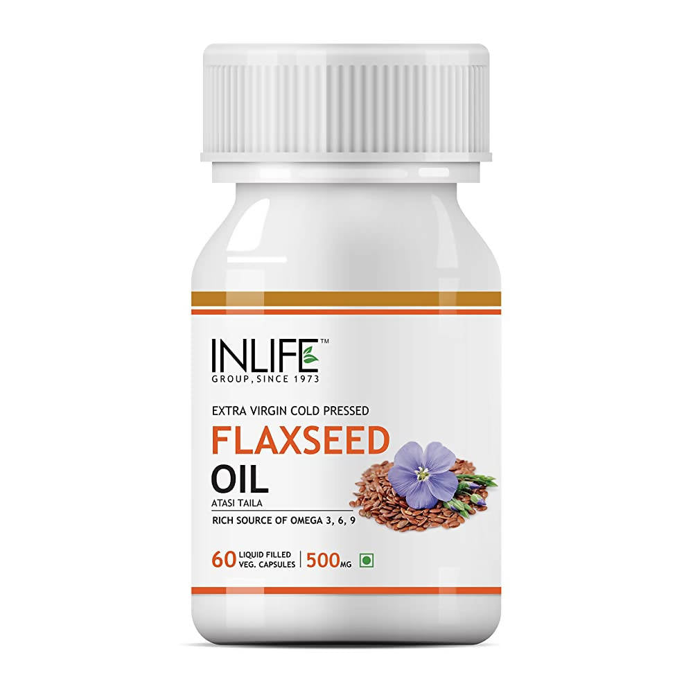 Inlife Flaxseed Oil Capsules Without Gelatin