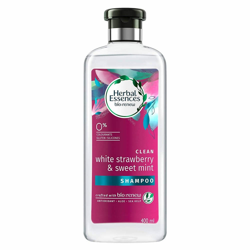 Herbal Essences Clean White Strawberry & Sweet Mint Shampoo Crafted With Bio: renew Antioxidant, Aloe, Sea kelp: 400 ml