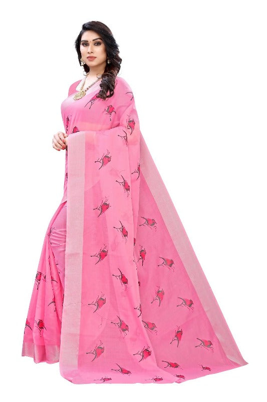Vamika Pink Chanderi Designer Saree (SERIN PINK)