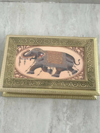 Thumbnail for SK Mithaii | Assorted Rajasthani Elephant Design Dry Fruit Box | Almonds | Apricots | Figs | Black Resins |4 Partition - Distacart