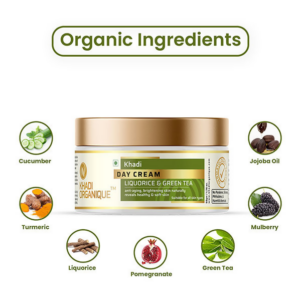 Khadi Organique Day Cream with Liquorice & Green Tea - Distacart