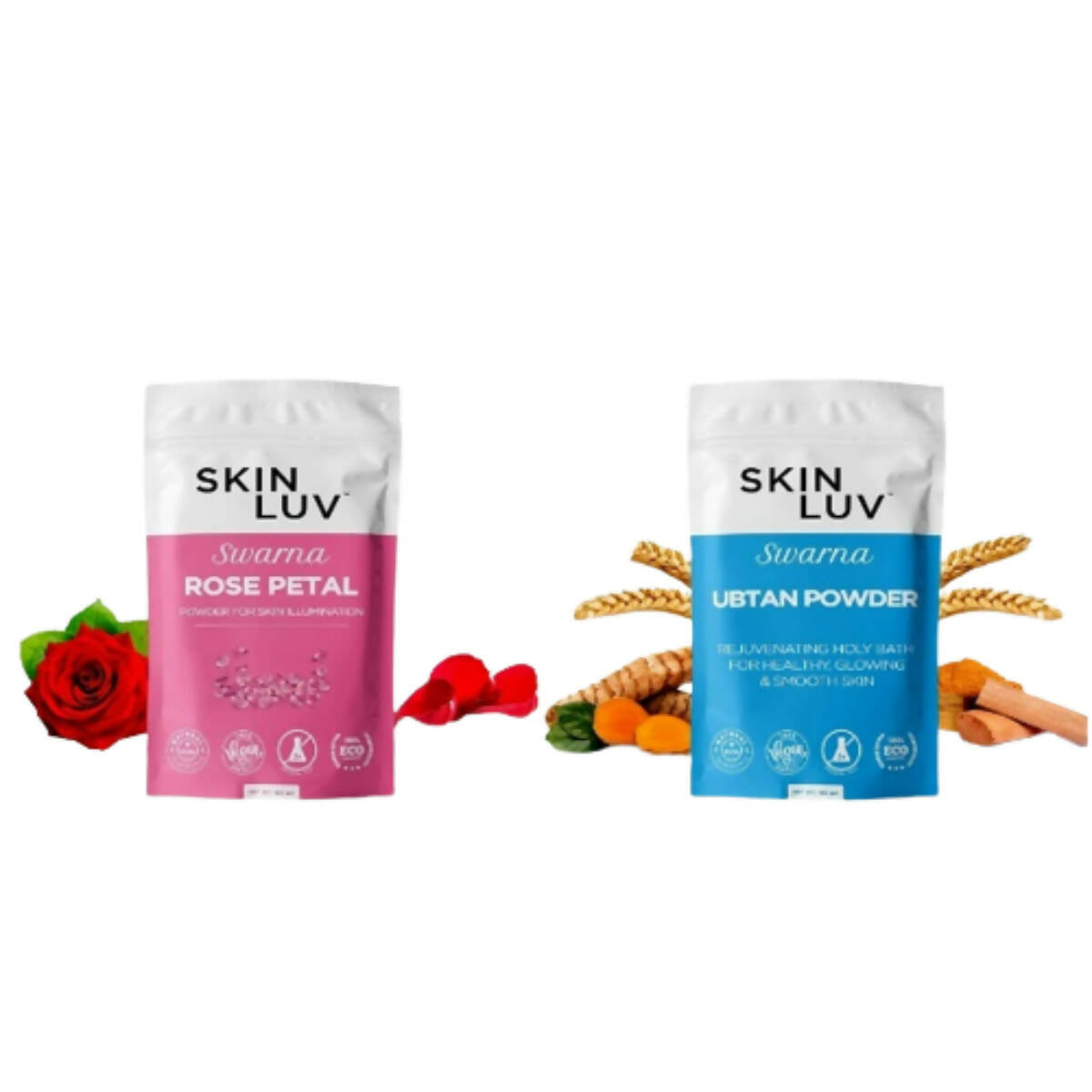 SkinLuv Swarna Rose Petals Powder And Ubtan Powder Combo - Distacart