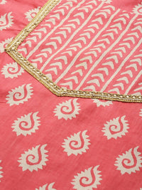 Thumbnail for Ahika Women Pink Ethnic Motifs Printed Regular Pure Cotton Kurta with Palazzos & With Dupatta - Distacart