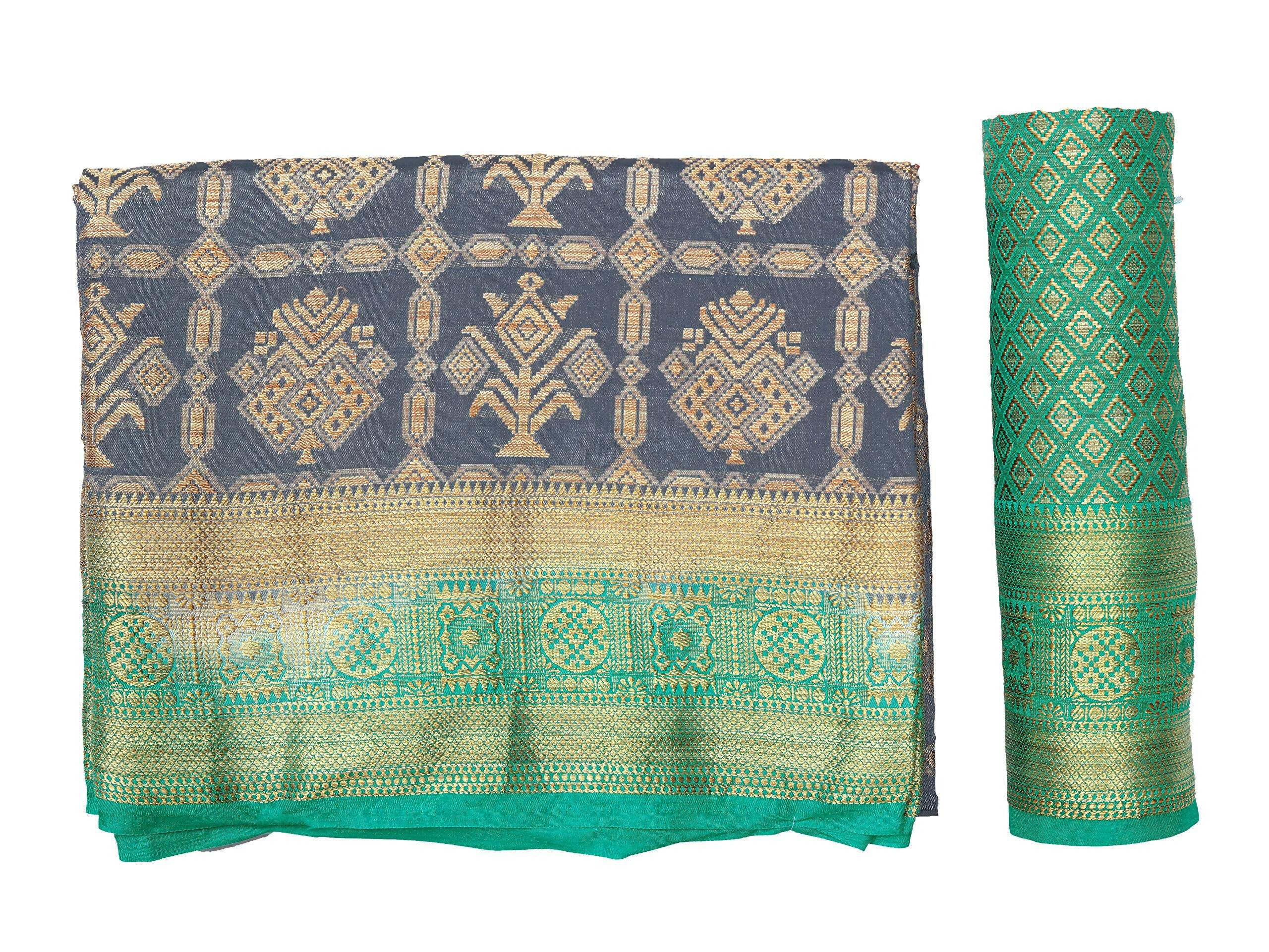 Mimosa Women's Charcoal Grey Patola Art Silk Saree - Distacart