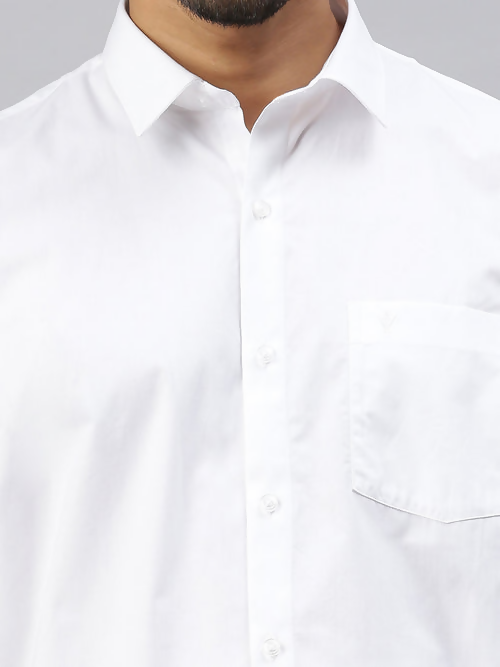 Ramraj Cotton Mens Half Sleeve White Shirt Plus Size - Breeze Cotton - Distacart