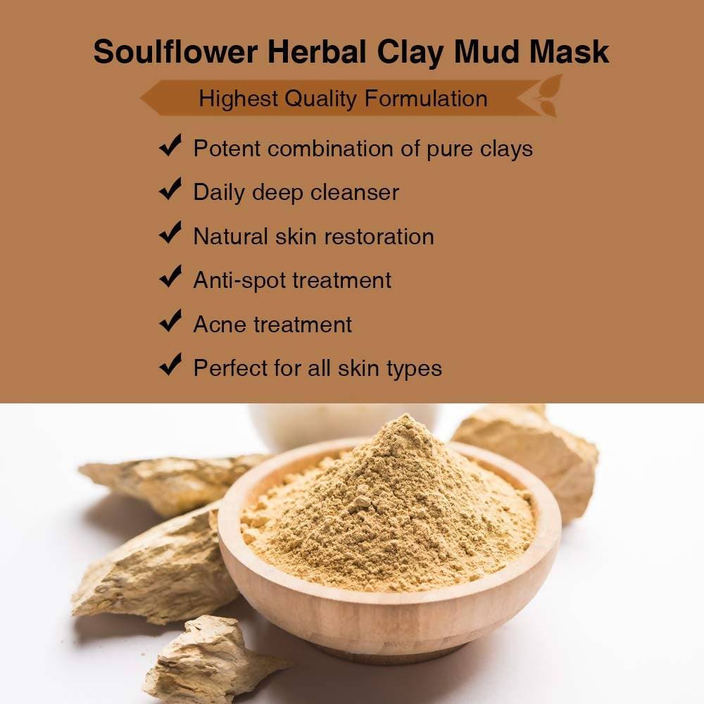 Soulflower Herbal Clay Mud Mask - Distacart