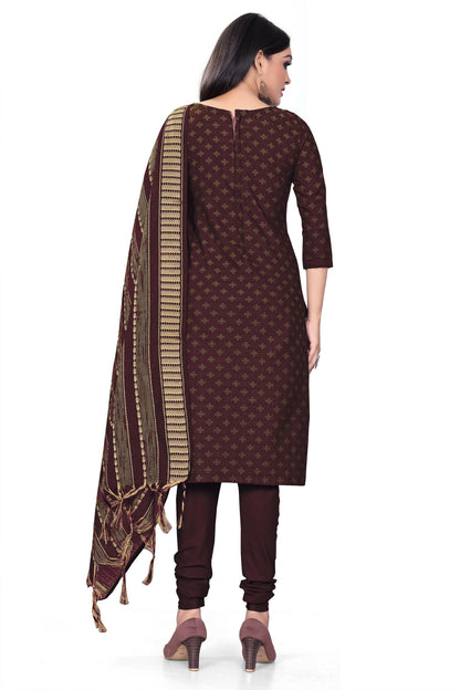 Purple Cotton Jacquard Woven Unstitched Dress Material - Amara - Distacart