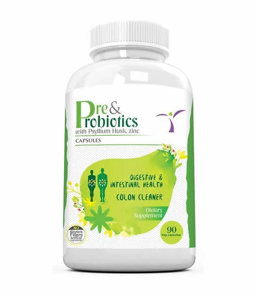 Ramini Bio Nutrition Pre &amp; Probiotics with Psyllium Husk, Zinc Veg Capsules - Distacart