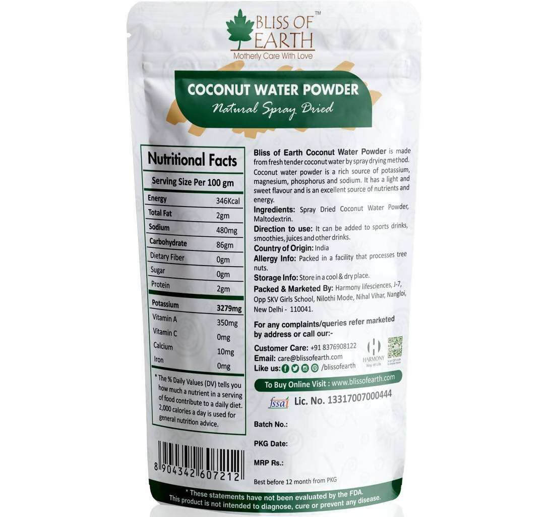 Buy Bliss of Earth Coconut Water powder Online at Best Price | Distacart