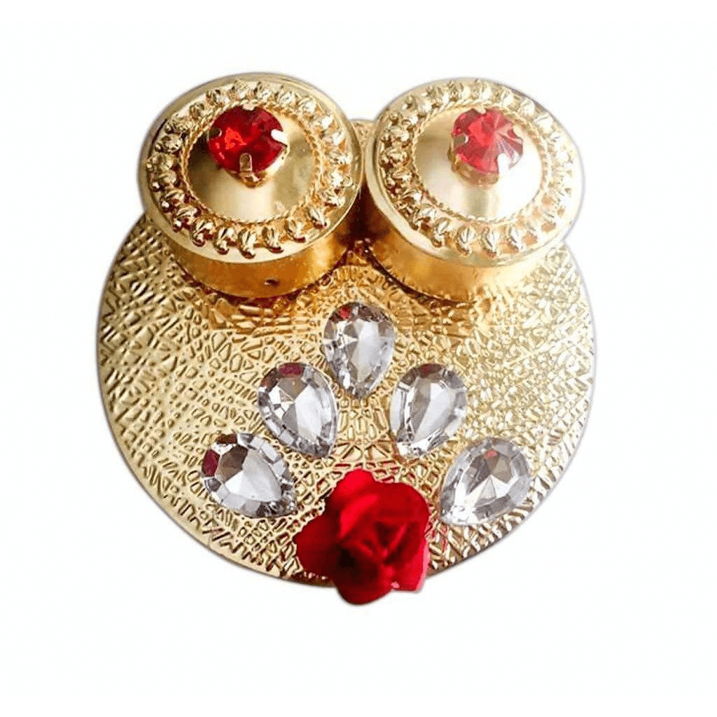 Haldi Kumkum Holder with Kundans - Distacart